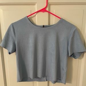 Y2K style suede crop top